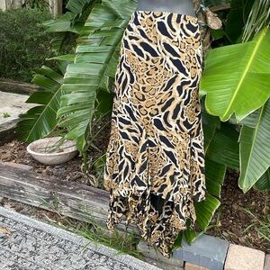 Leopard print, asymmetric maxi skirt by multiples